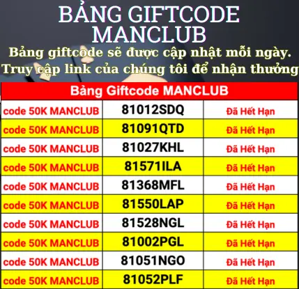 giftcode manclub 50k